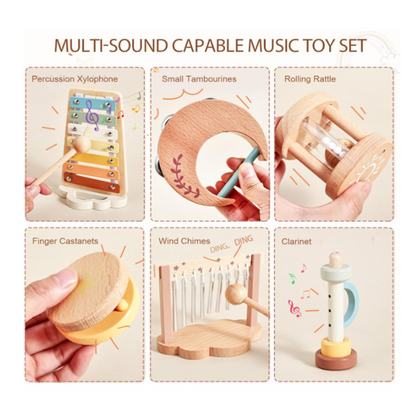 Montessori medinių muzikos instrumentų rinkinys vaikams