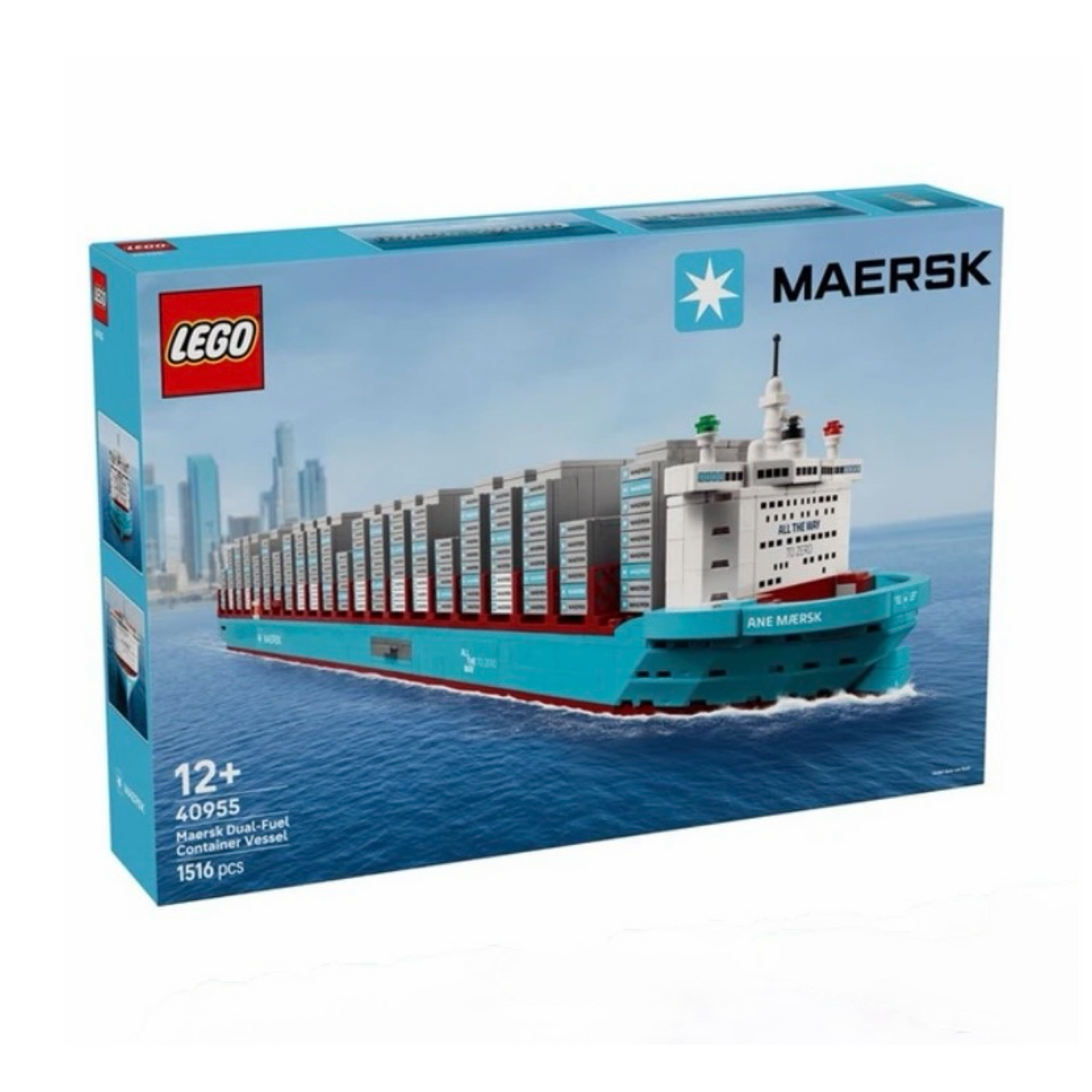 LEGO® Icons 40955 Dviem kuro rūšimis varomas „Maersk“ konteinerių laivas