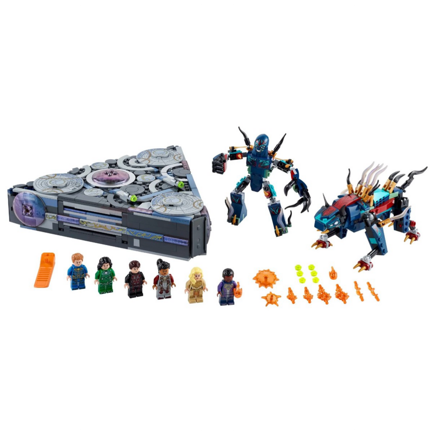 LEGO® „Marvel Rise of Domo“, 76156 superherojų kosminio laivo kūrimo žaislas iš filmo „Amžinieji“