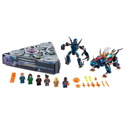 LEGO® „Marvel Rise of Domo“, 76156 superherojų kosminio laivo kūrimo žaislas iš filmo „Amžinieji“