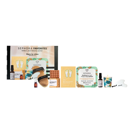 SEPHORA FAVORITES Dare To Relax - veido ir kūno priežiūros bei namų kvapų rinkinys, 8 dalių