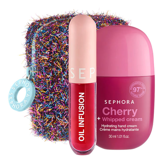 SEPHORA COLLECTION Feeling Cherry - vyšnių kvapo rankų kremo ir lūpų aliejaus rinkinys