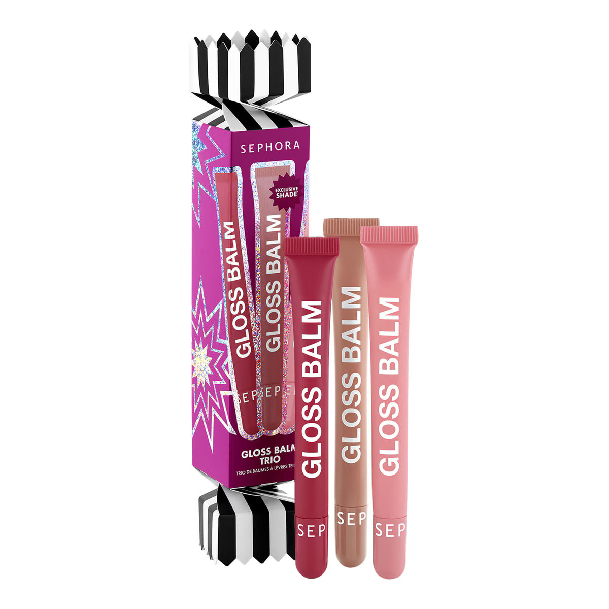 SEPHORA COLLECTION Gloss Balm Trio - spalvotų lūpų balzamų rinkinys, 3×8 ml