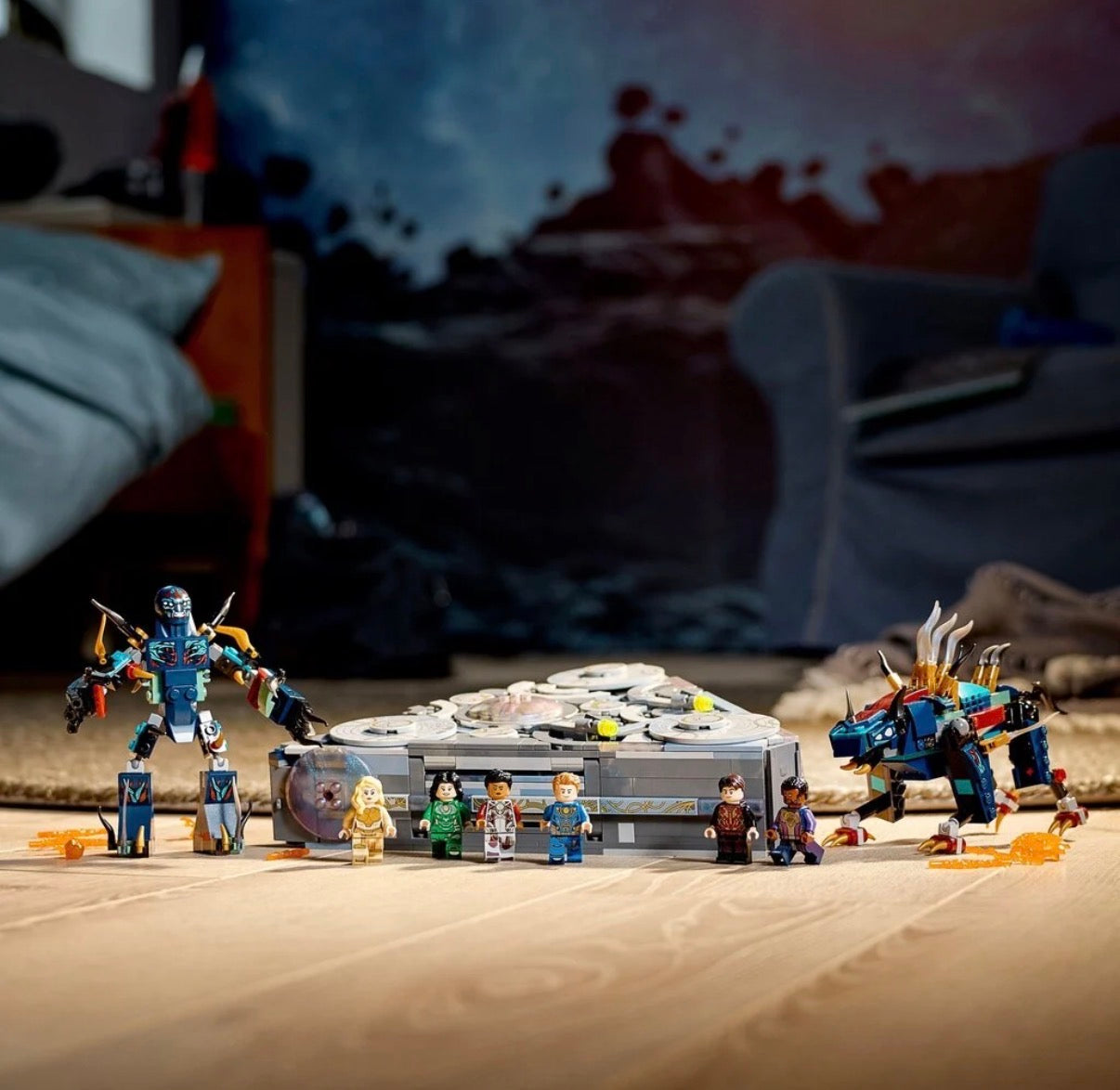 LEGO® „Marvel Rise of Domo“, 76156 superherojų kosminio laivo kūrimo žaislas iš filmo „Amžinieji“
