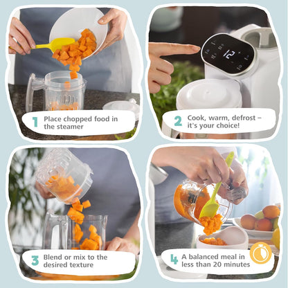Sweety Fox kūdikių maisto gaminimo aparatas 7in1 - garintuvas ir trintuvas