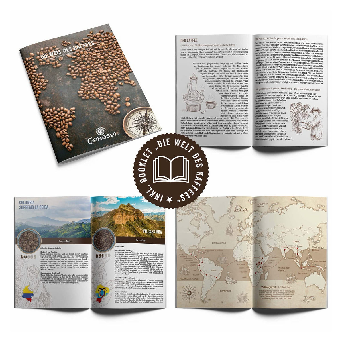 Corasol Premium Coffee World Travel kavos advento kalendorius 2026 - 24 rūšys, pupelės, 240g
