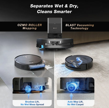 Ecovacs Deebot X9 PRO OMNI, wet & dry, juodas - Dulkių siurblys robotas