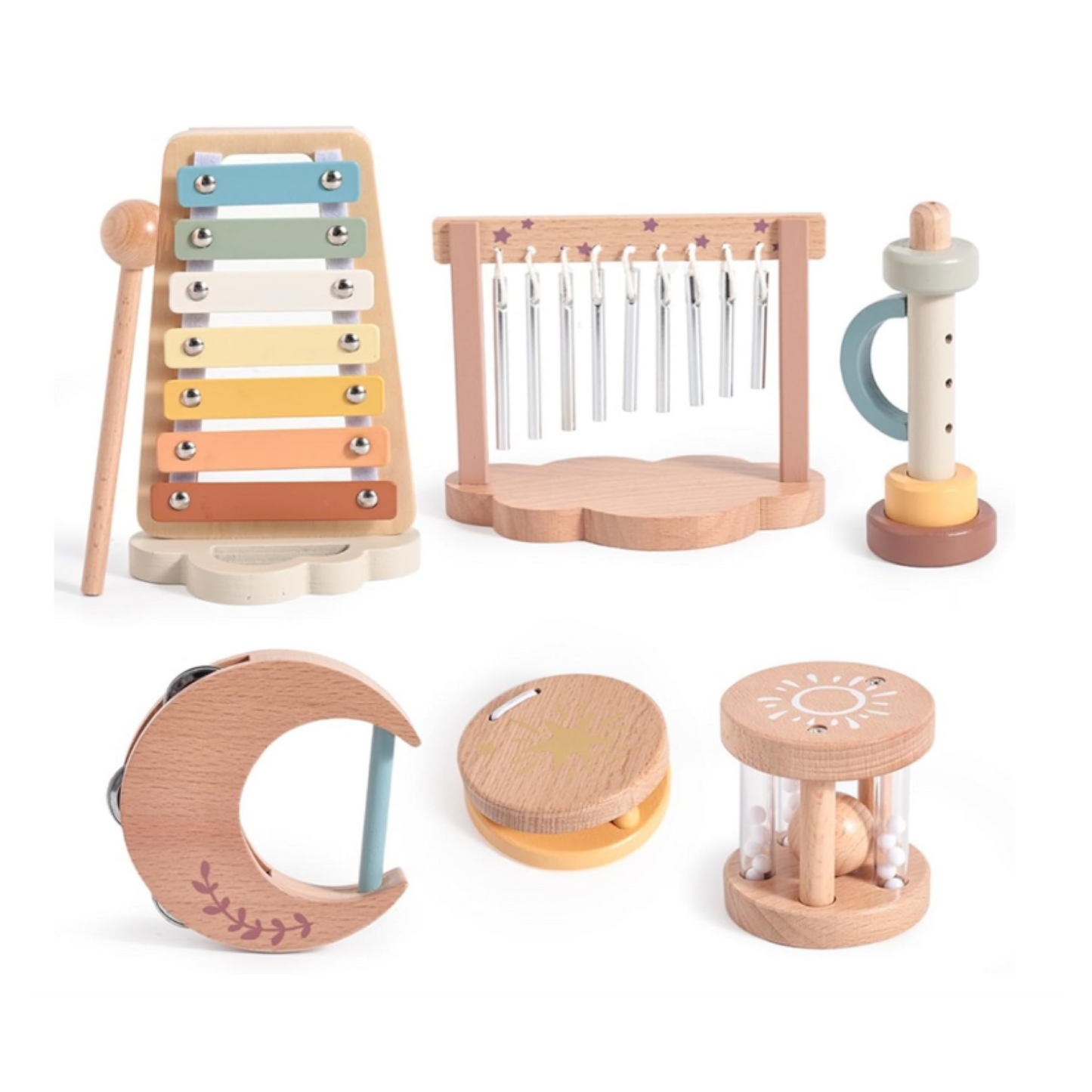 Montessori medinių muzikos instrumentų rinkinys vaikams