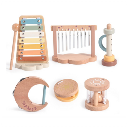 Montessori medinių muzikos instrumentų rinkinys vaikams
