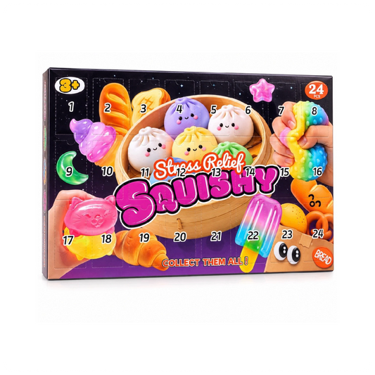 Squishy Advento kalendorius vaikams su 24 žaisliukais, nuo 3 metų