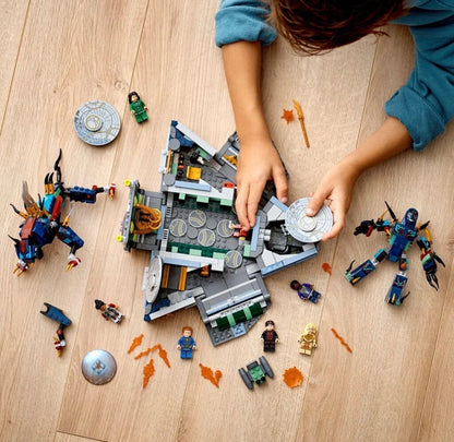 LEGO® „Marvel Rise of Domo“, 76156 superherojų kosminio laivo kūrimo žaislas iš filmo „Amžinieji“