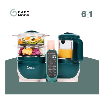 Babymoov Nutribaby (+) 6in1 kūdikių maisto garintuvas - trintuvas (Opal Green)