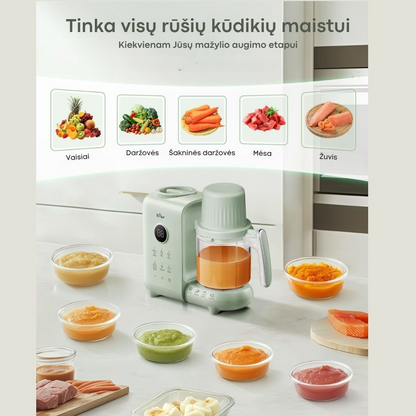 BEAR 6in1 garintuvas trintuvas su savaiminio išsivalymo, sterilizavimo ir pieno šildymo funkcija Green