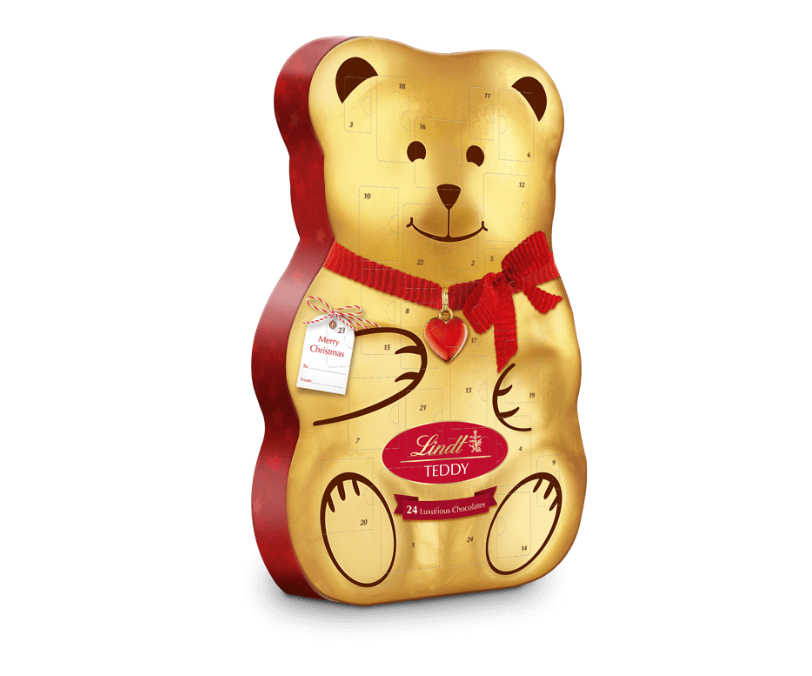 „Lindt TEDDY 3D“ advento kalendorius su šokoladiniais saldainiais, 240 g