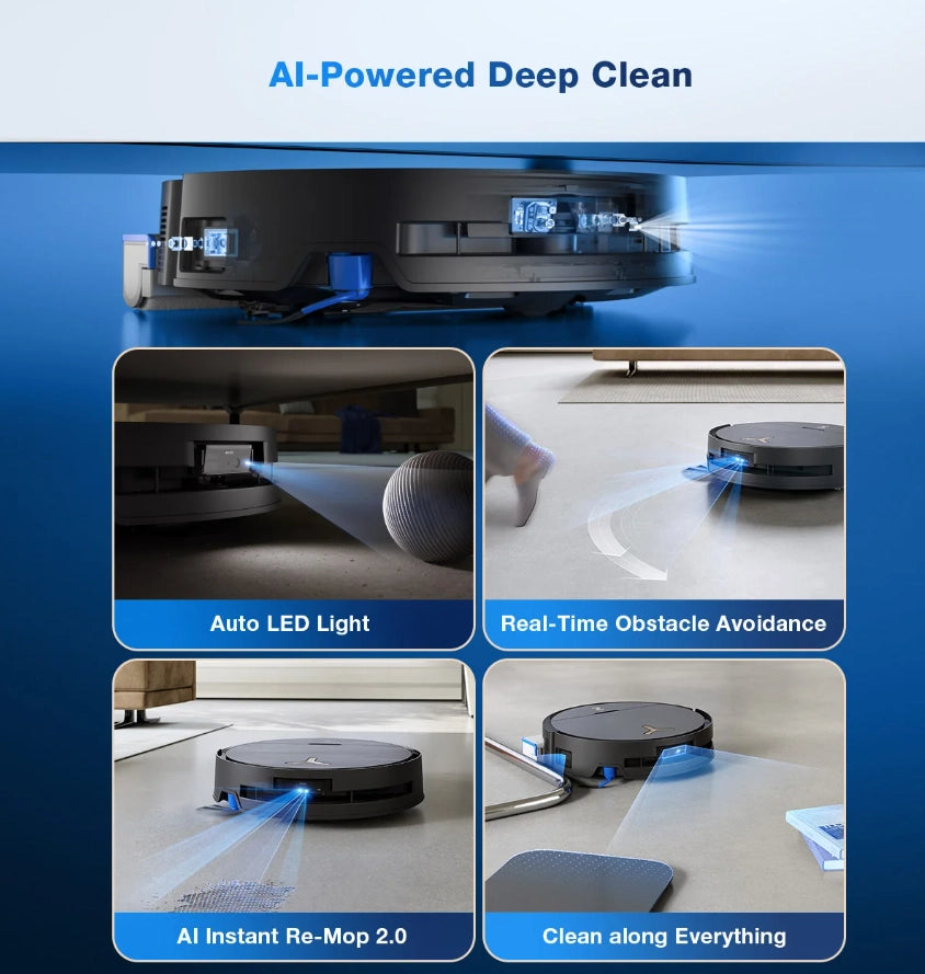 Ecovacs Deebot X9 PRO OMNI, wet & dry, juodas - Dulkių siurblys robotas