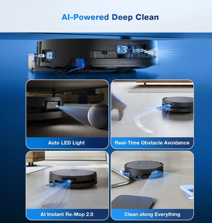 Ecovacs Deebot X9 PRO OMNI, wet & dry, juodas - Dulkių siurblys robotas